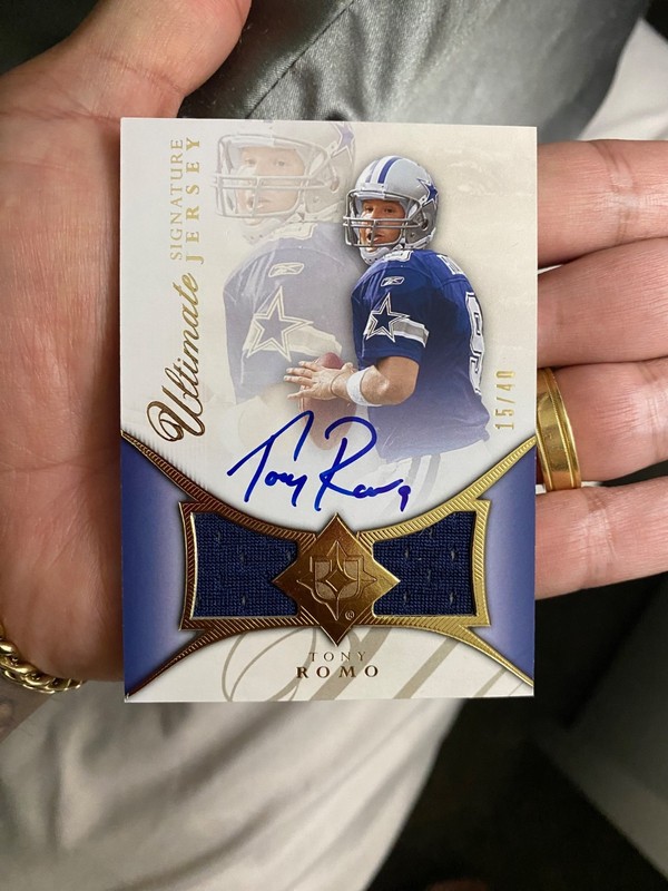 2008 Ultimate Collection Ultimate Signatures Tony Romo Game Used Patch Auto /40