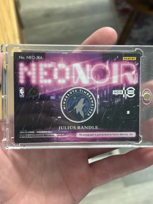 2024-25 Immaculate Julius Randle Noir Wolves Signatures Holo Platinum 1/1 Auto view 2