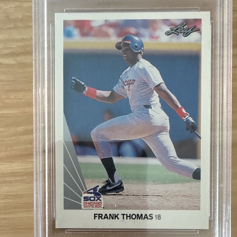 Leaf 1990 Frank Thomas Rookie #300 PSA 9 Chicago White Sox Baseball Card view 2