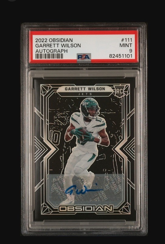 2022 Panini Obsidian - Rookies Garrett Wilson #111 Autographs /199 PSA 9