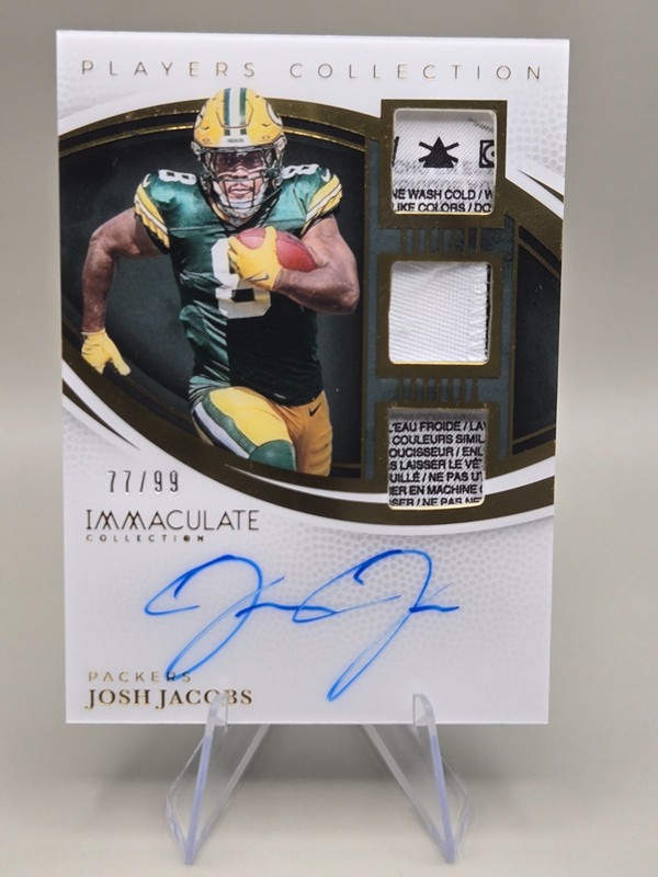2025 Panini Immaculate Collection Josh Jacobs ( Laundry Tag) Patch Auto # 77/99