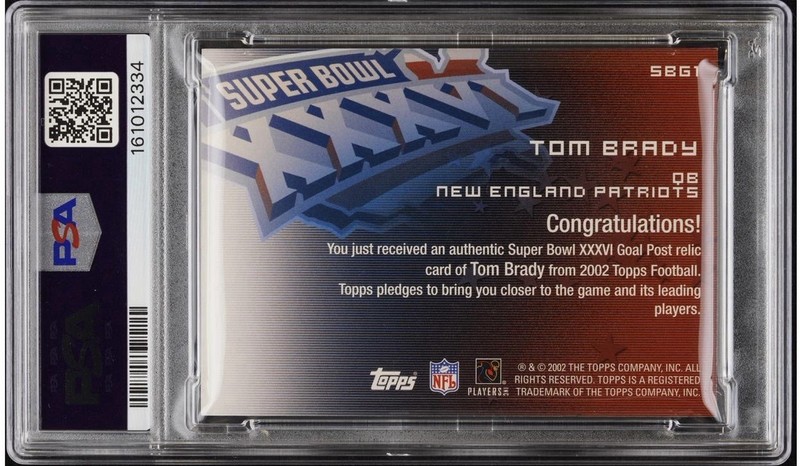 2002 Topps Super Bowl Goal Posts Tom Brady #SBG1 PSA AUTHENTIC AUTO 10 POP 1 view 2