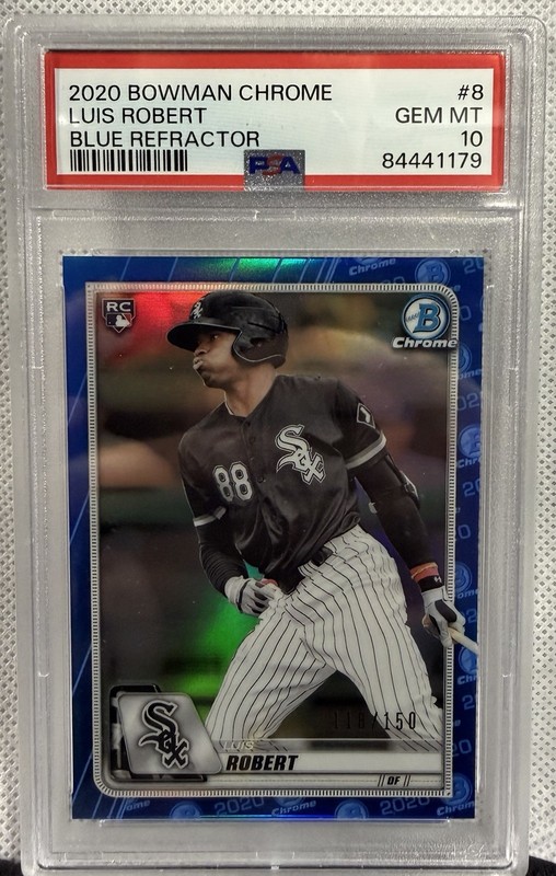 2020 Luis Robert Bowman Chrome "Blue Refractor" /150 #8 RC Card PSA 10 GEM