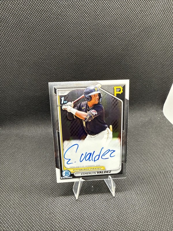 2024 Bowman Esmerlyn Valdez Chrome Auto 1st Bowman #CPA-EV Pirates