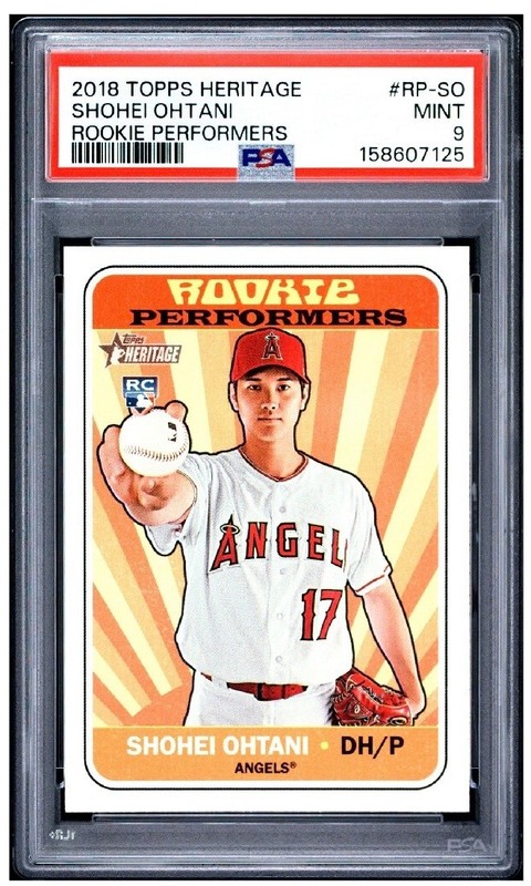2018 TOPPS HERITAGE SHOHEI OHTANI ROOKIE PERFORMERS RP-SO PSA 9 MINT ANGELS RC