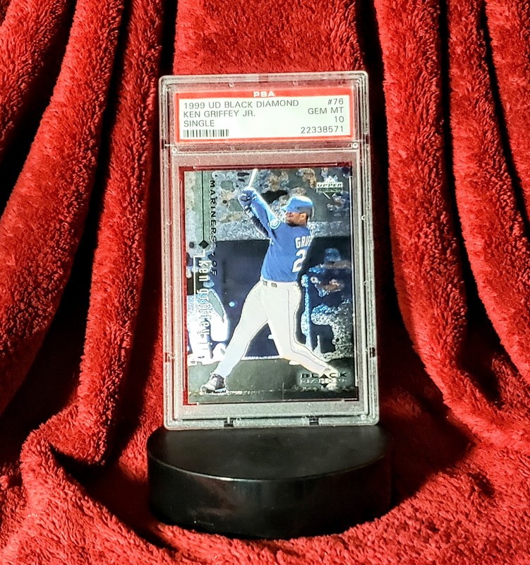 KEN GRIFFEY JR 1999 UD UPPER DECK #76 BLACK DIAMOND FOIL PSA 10 🔥 HOT FOIL view 2