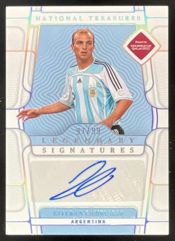 2022 National Treasures FIFA World Cup Legendary Esteban Cambiasso Auto /99