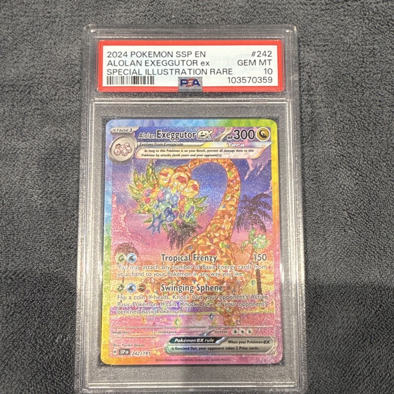 Pokemon 2024 Surging Sparks Alolan Exeggutor ex 242/191 SIR Holo PSA 10