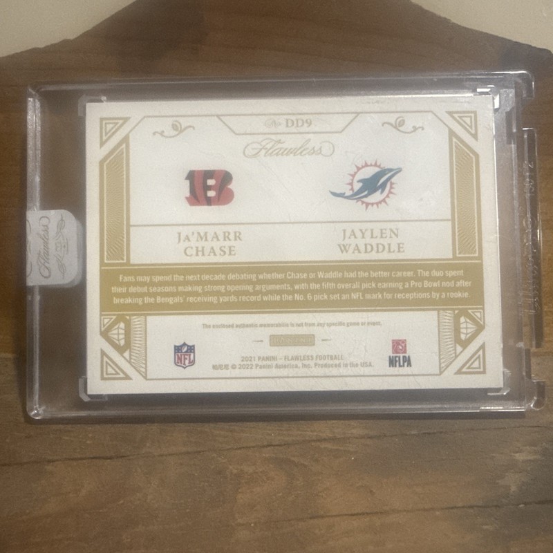 2021 Flawless Ja’marr Chase Jaylen Waddle 1/1  NFL Logo view 2