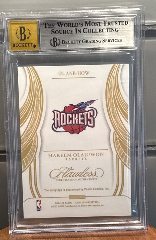 2024 - 2025 Flawless Hakeem Olajuwon All NBA Ink Gold 01/10 BGS 8.5 10 Auto view 2
