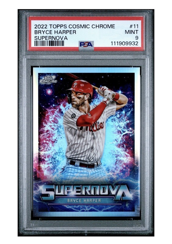 2022 TOPPS COSMIC CHROME SUPERNOVA #11 BRYCE HARPER SUPERNOVA PSA9