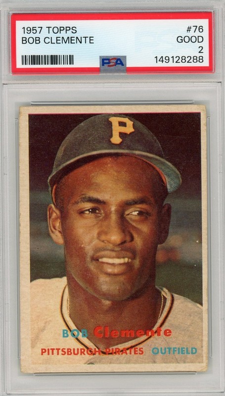 1957 TOPPS #76 BOB CLEMENTE PSA 2