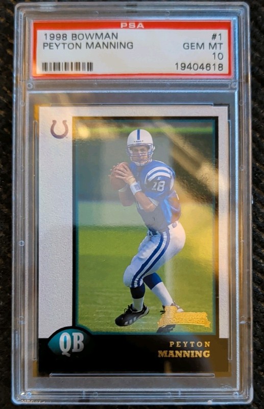 1998 BOWMAN #1 PEYTON MANNING ROOKIE RC PSA 10