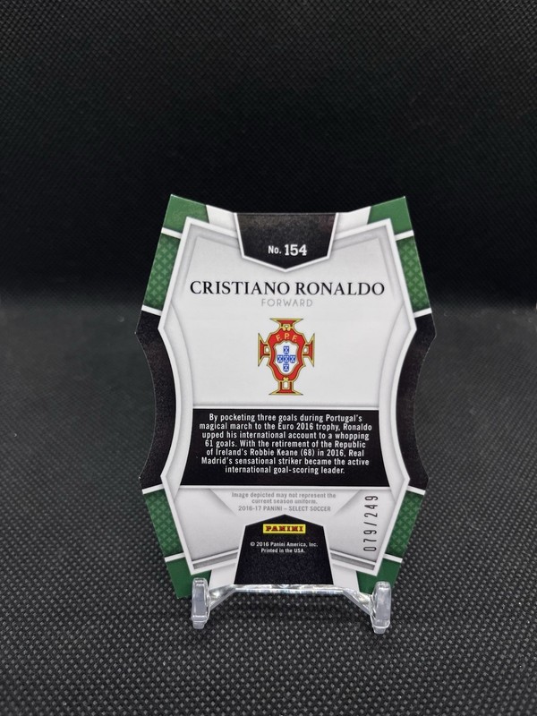 2016-17 Panini Select Cristiano Ronaldo Mezzanine #154 Blue Prizm Die Cut /249 view 2