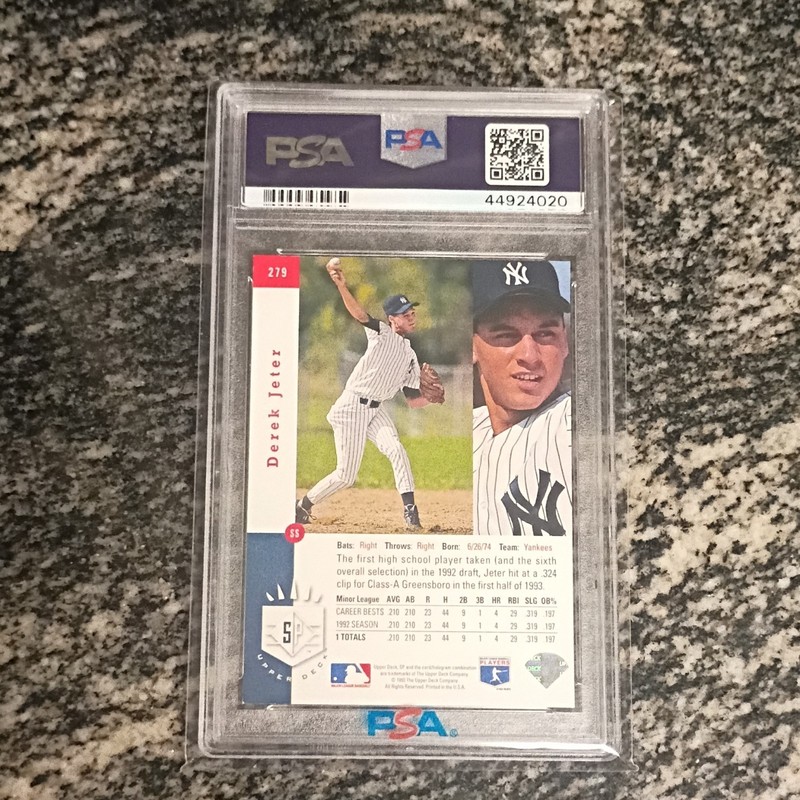 1993 Upper Deck SP Foil Premier Prospects Derek Jeter #279 (RC) view 2