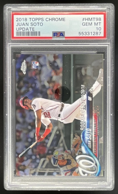 2018 Topps Chrome Update #HMT98 Juan Soto RC PSA 10 view 1