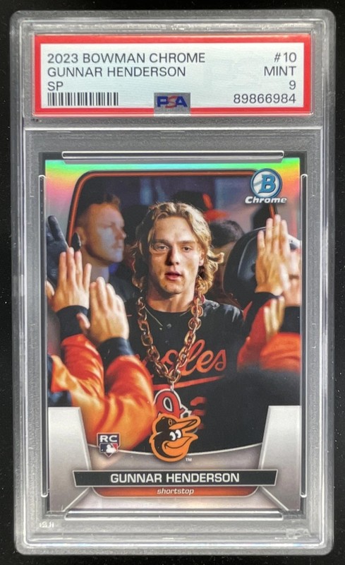 2023 Bowman Chrome #10 Gunnar Henderson SP RC Rookie PSA 9