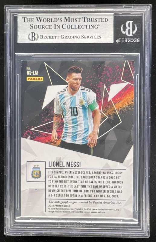 2021 Immaculate Collection Octane Signatures #OS-LM Lionel Messi Auto BGS 8 view 2