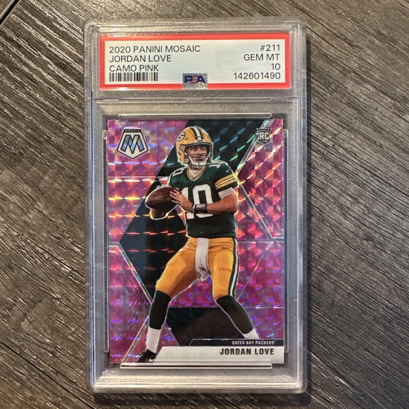 Jordan Love 2020 Panini Mosaic #211 Camo Pink Mosaic Rookie RC PSA 10 Packers