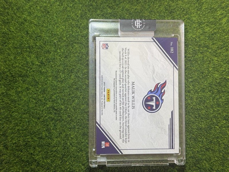 2022 Panini Absolute Malik Willis #102 Rookie Auto Patch Serial Numbered /75 view 2