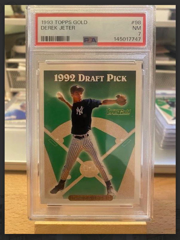 1993 Topps Gold Derek Jeter Rookie RC #98 PSA 7 NM Yankees HOF SP Draft Pick