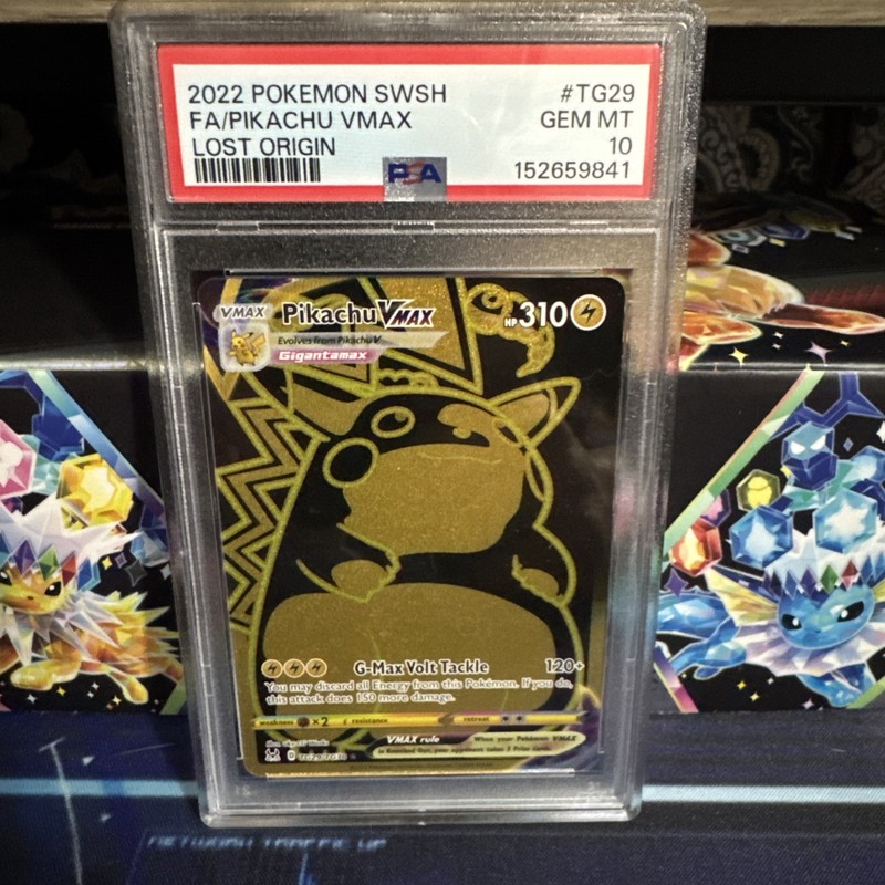 2022 POKEMON SWORD & SHIELD LOST ORIGIN #TG29 FULL ART/PIKACHU VMAX PSA 10
