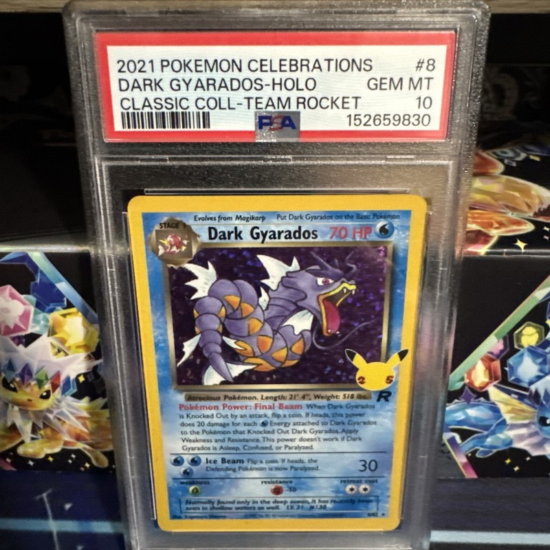 2021 POKEMON CELEBRATIONS CLASSIC COLLECTION #8 DARK GYARADOS-HOLO PSA 10