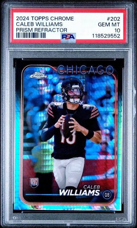 2024 Topps Chrome Rookie #202 CALEB WILLIAMS RC Prism Refractor PSA 10 GEM MT
