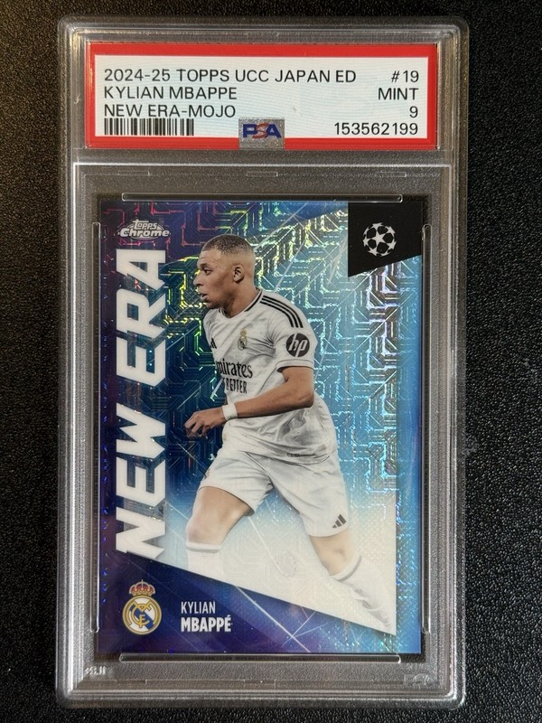 Kylian Mbappe 2024-25 Topps Chrome UEFA New Era MOJO PSA 9
