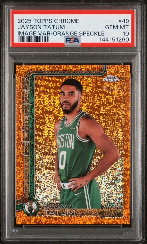 49 JAYSON TATUM IMAGE VARIATION-ORANGE /25 PSA GEM MINT 10 (POP 1)