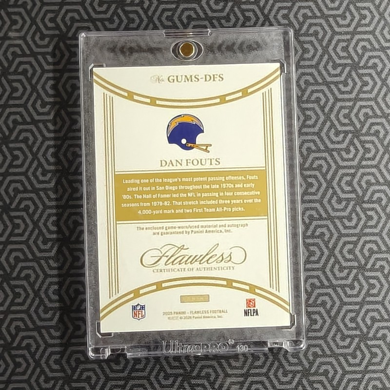 DAN FOUTS 2025 PANINI FLAWLESS Game Used Patch Auto  True 1/1 Chargers HOF  view 2