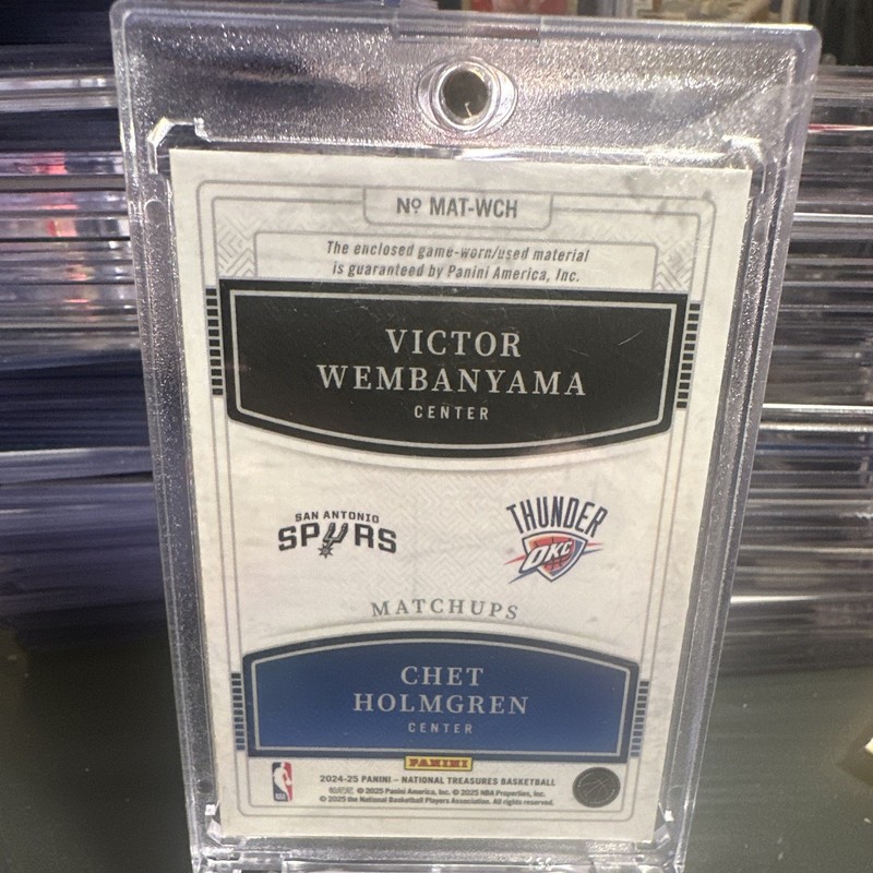 Panini 2024-25 National Treasures Matchups Wembanyama/Holmgren MAT-WCH /99 view 2
