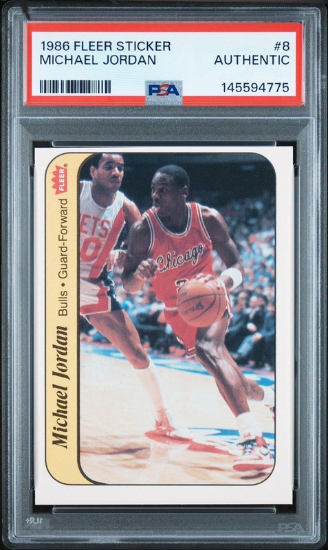 Fleer 1986-87 Michael Jordan Sticker RC #8 PSA AUTHENTIC Chicago Bulls GOAT HOF