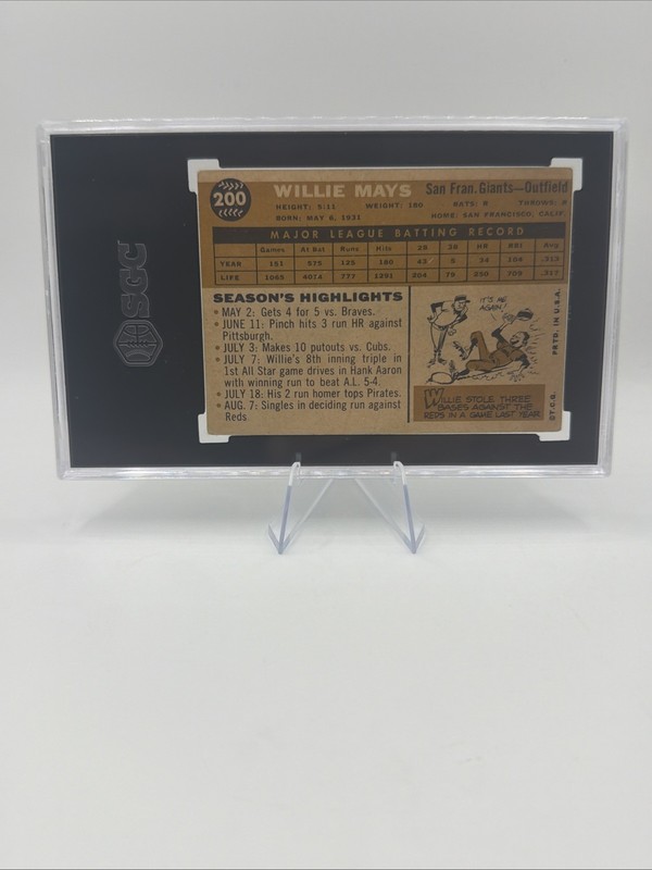 1960 Topps - Willie Mays #200 view 2