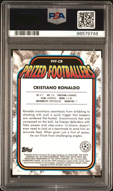 Cristiano Ronaldo RARE ORANGE RED REFRACTOR TOPPS CHROME INVESTMENT ROY PSA 10 view 2