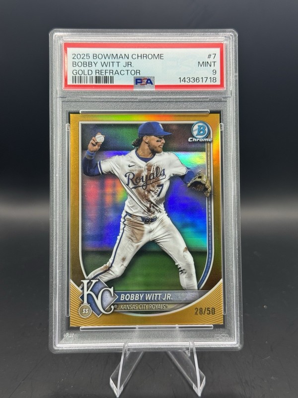 2025 Bowman Chrome Bobby Witt Jr. Gold Refractor /50 PSA 9 #7