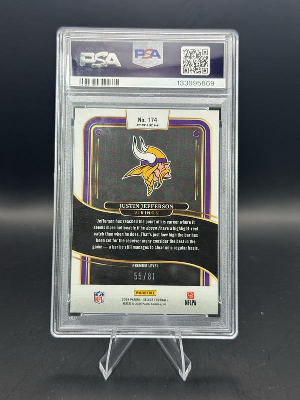 2024 Select - Justin Jefferson Dragon Scale Prizm /81 PSA 10 view 2