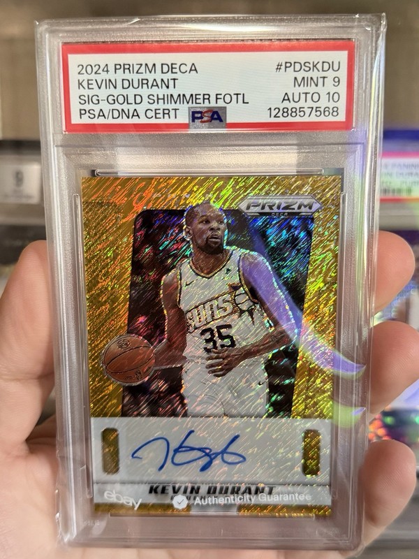 2024 Panini Nba Prizm Deca /10 Gold Kevin Durant Shimmer FOTL Auto Signature