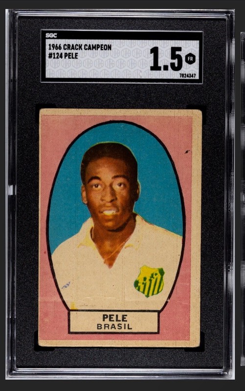 1966 Crack Campeon Soccer #124 Pele Brazil SGC 1.5 FAIR