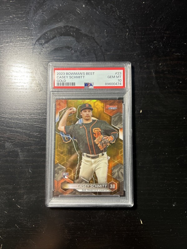 2023 Bowman's Best Casey Schmitt Gold /50 PSA 10 San Francisco Giants #23 RC