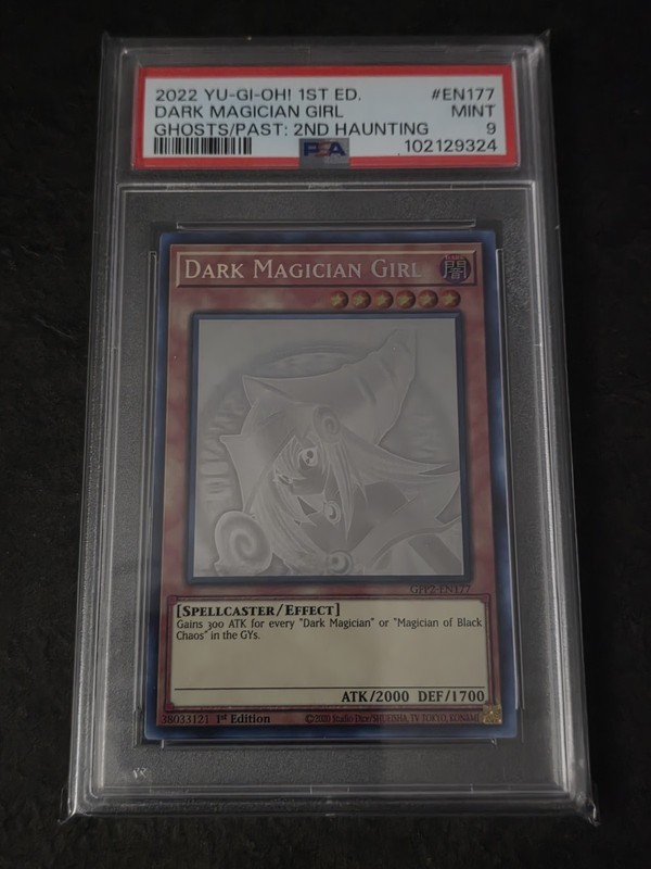 Dark Magician Girl Yugioh 2022 GFP2-EN177 Ghost Rare 1st Edition PSA 9