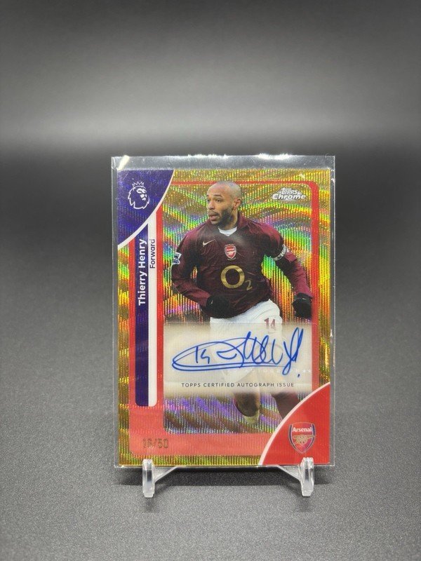 THIERRY HENRY 2026 TOPPS CHROME PREMIER LEAGUE AUTO GOLD WAVE REFRACTOR #/50