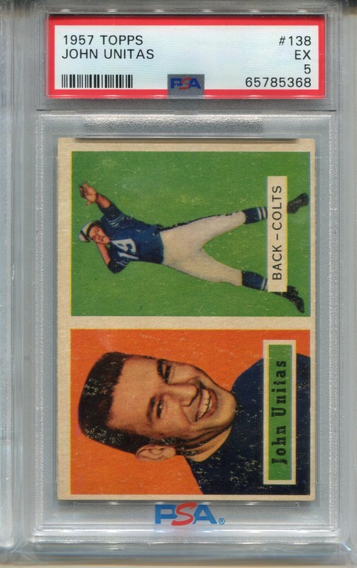1957 Topps Football #138 John Johnny Unitas Rookie Card Graded PSA 5 Ex Colts