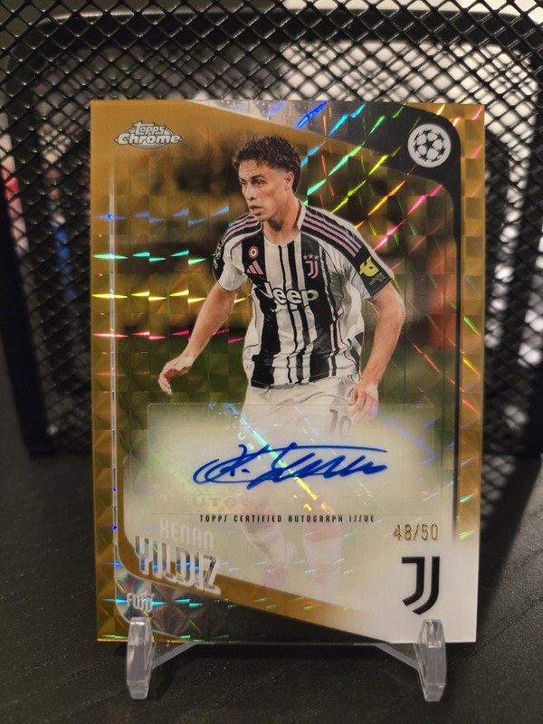 2025-26 Topps Chrome Uefa UCC Kenan Yildiz Auto /50 view 1