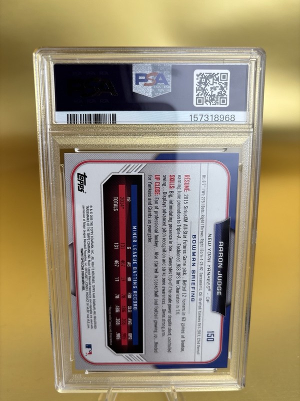 2015 Bowman Draft - Aaron Judge #150 (RC) PSA 10 view 2