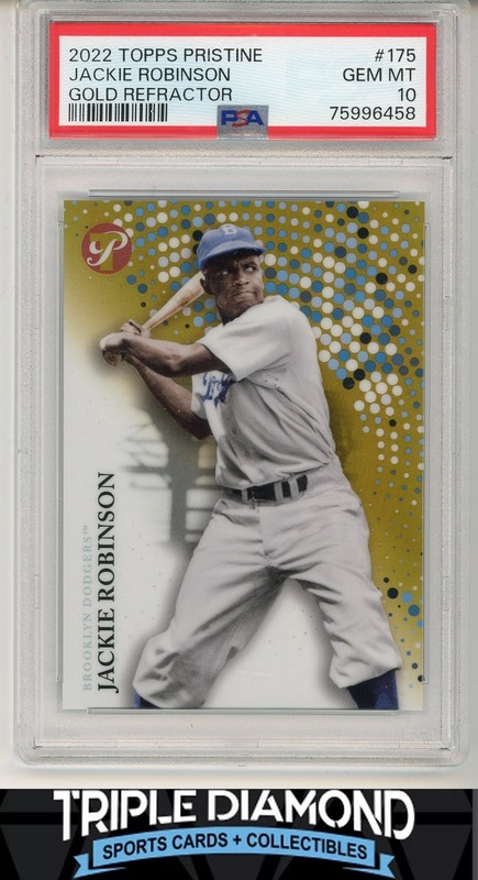 2022 Topps Pristine Jackie Robinson Gold Refractor #18/50 PSA 10 Gem MT D364