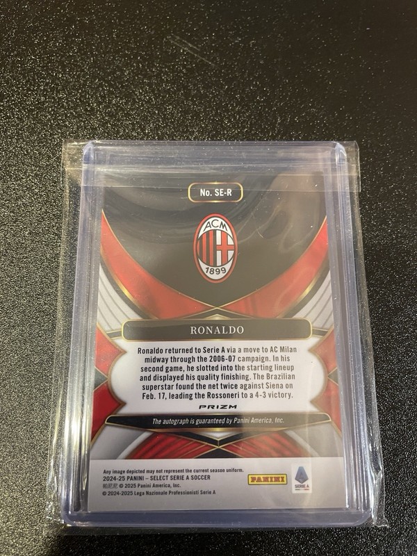 2024-25 Panini Select Serie A Ronaldo R9 Auto AC Milan view 2