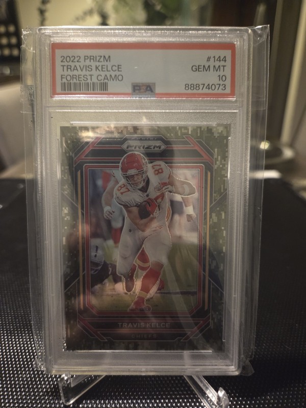 2022 Panini Prizm Football Travis Kelce Forest Camo 09/15 SSP Psa Gem Mint 10🔥
