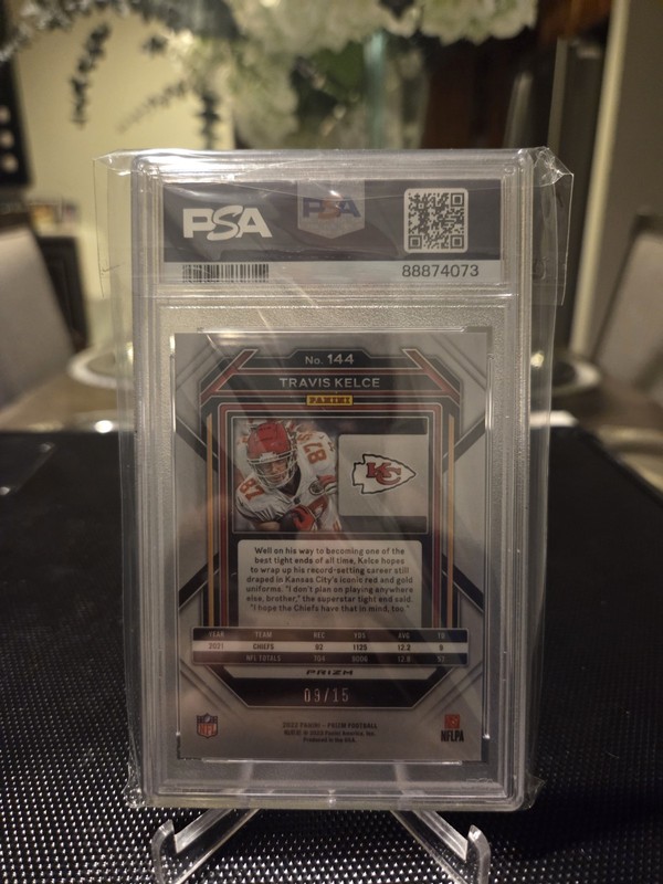 2022 Panini Prizm Football Travis Kelce Forest Camo 09/15 SSP Psa Gem Mint 10🔥 view 2