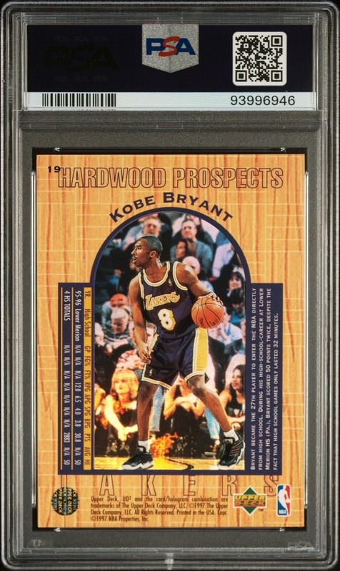 Kobe Bryant 1996-97 Upper Deck RC UD3 PSA 8 #19 view 2